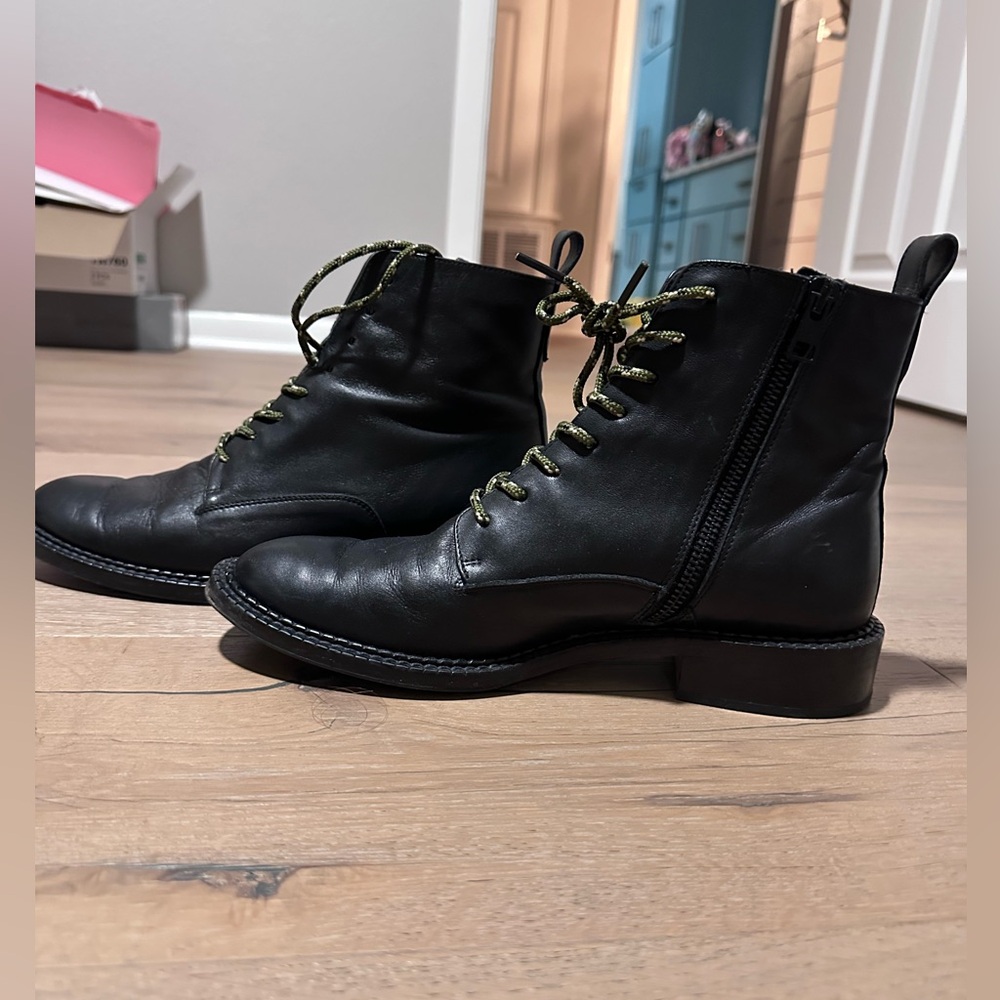 Vince Cabria combat style black leather boots